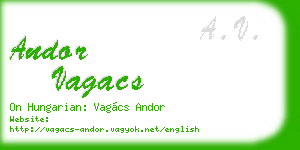 andor vagacs business card