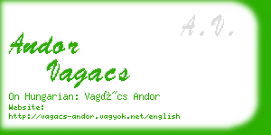 andor vagacs business card